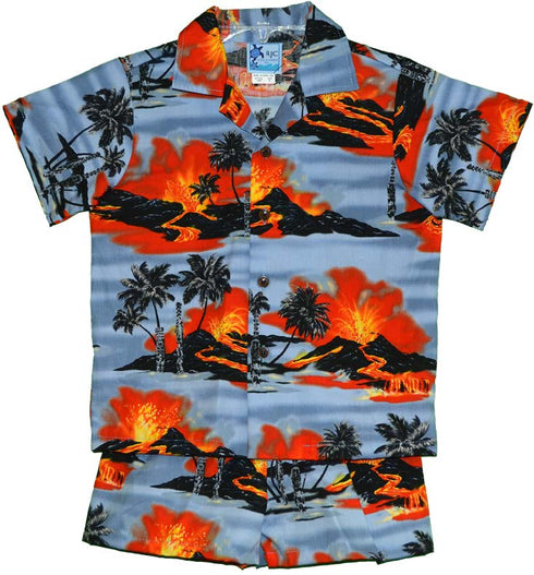 Kilauea Big Island Volcano Boy's 2pc Cabana Set